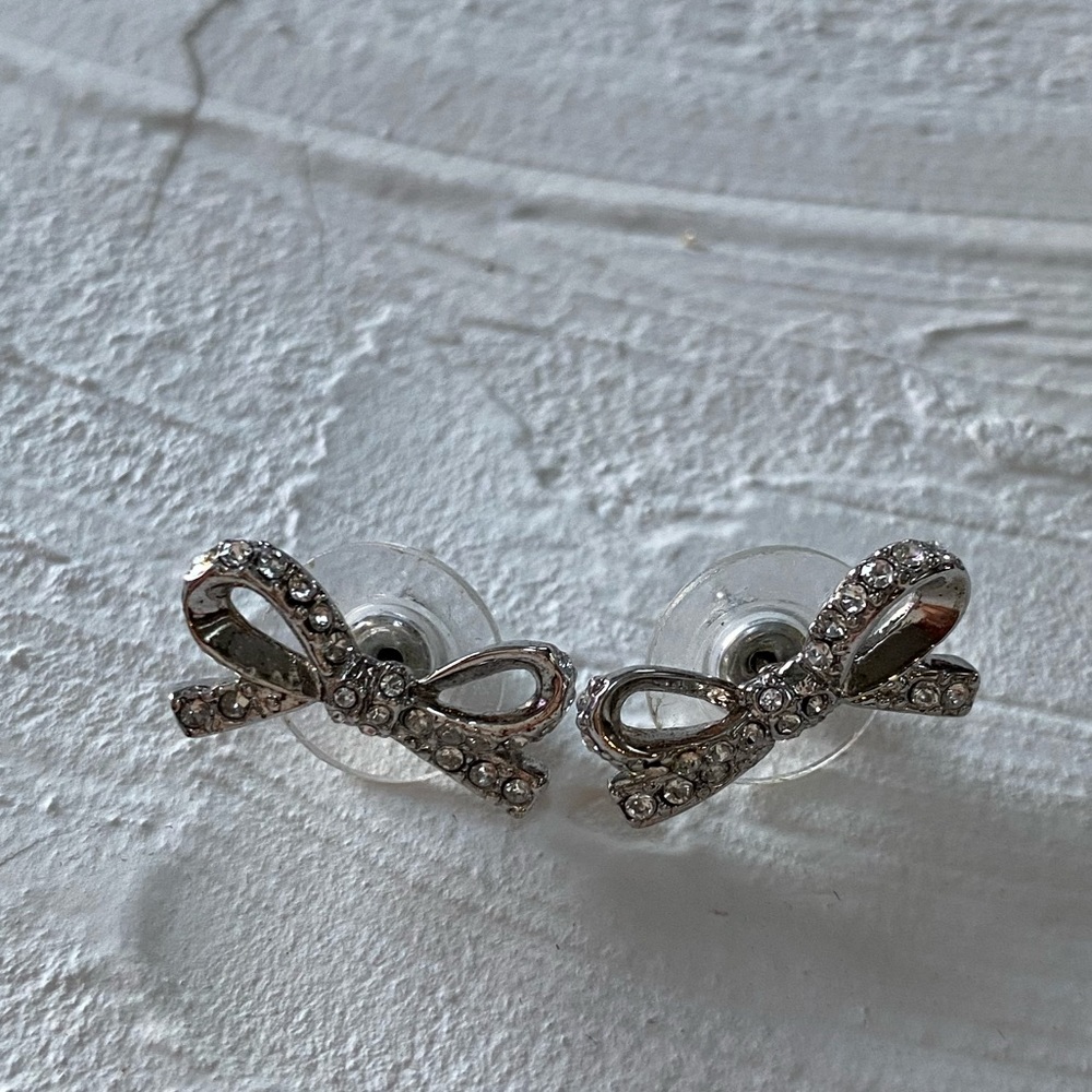 Kate Spade silver bow earrings
